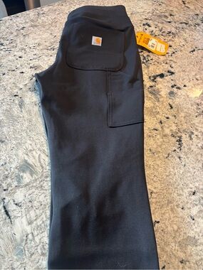 Carhartt Black Work Pants with Side Utility Pocket and Logo Patch